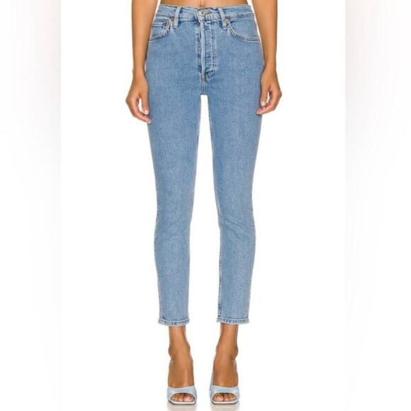 RE/DONE 90s High Rise Ankle Crop Jeans NAF Wash Button Fly 26” Inseam Size 26 - Picture 16 of 16